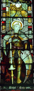 Saint Michael detail from the west window February 2010